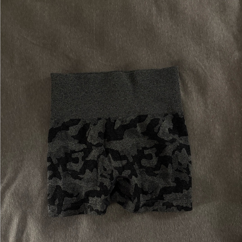 Gray and Black Camouflage Shorts